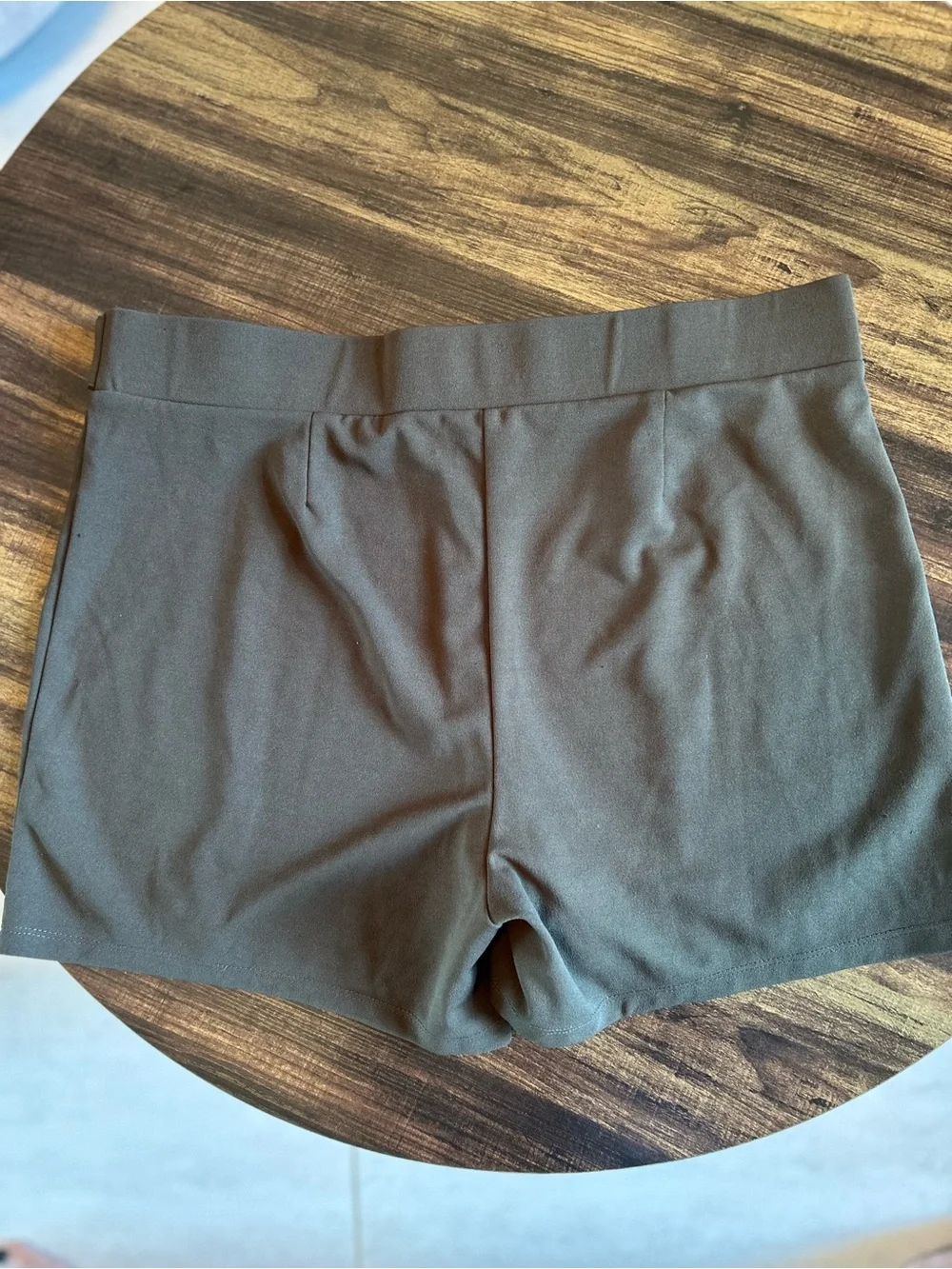Women’s High-Waist Button Front Olive Green Shorts